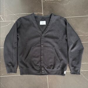 Reigning Champ Black V-Neck Cardigan